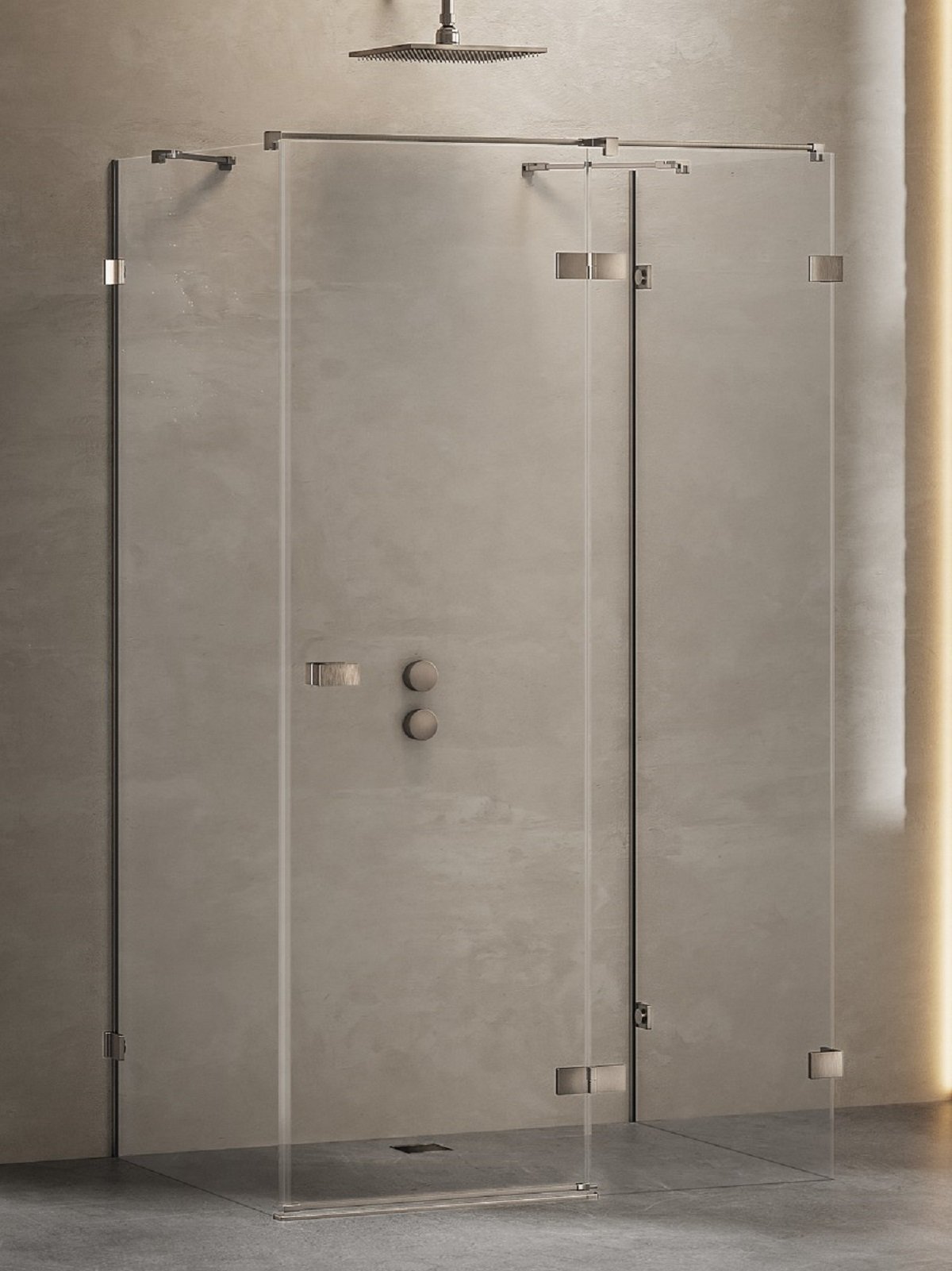 New Trendy Avexa Gunmetal Brushed cabină de duș 110x110 cm pătrat periat/sticlă transparentă EXK-3455