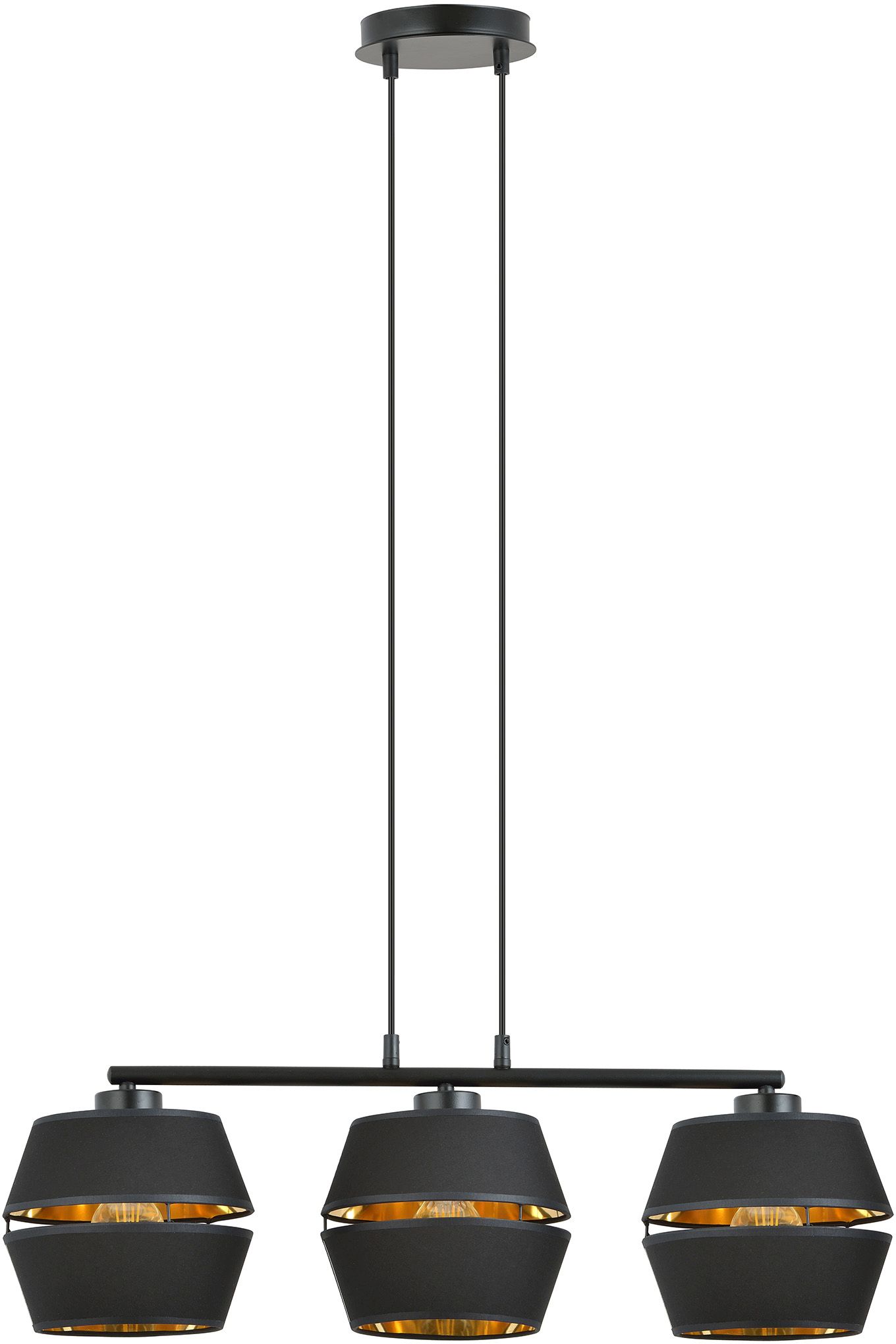 Emibig Piano lampă suspendată 3x15 W negru-auriu 1183/3