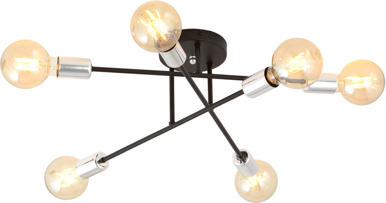 Emibig Veken 6B Silver lampă de tavan 6x15 W negru-argint 1174/6B