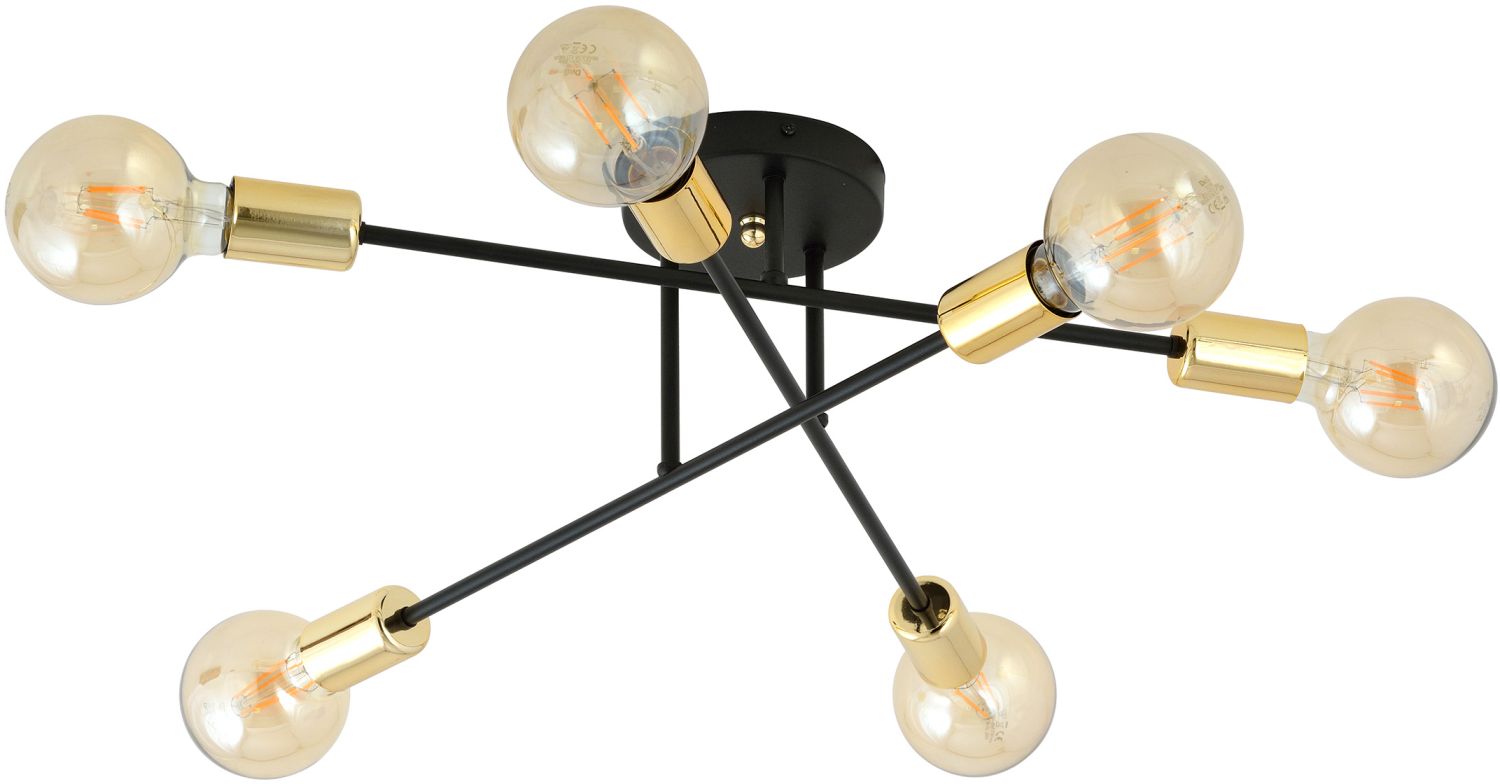 Emibig Veken 6B Gold lampă de tavan 6x15 W negru-auriu 1175/6B