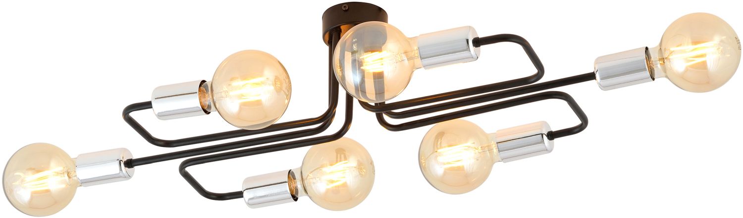 Emibig Veken 6A Silver lampă de tavan 6x15 W negru-argint 1174/6A