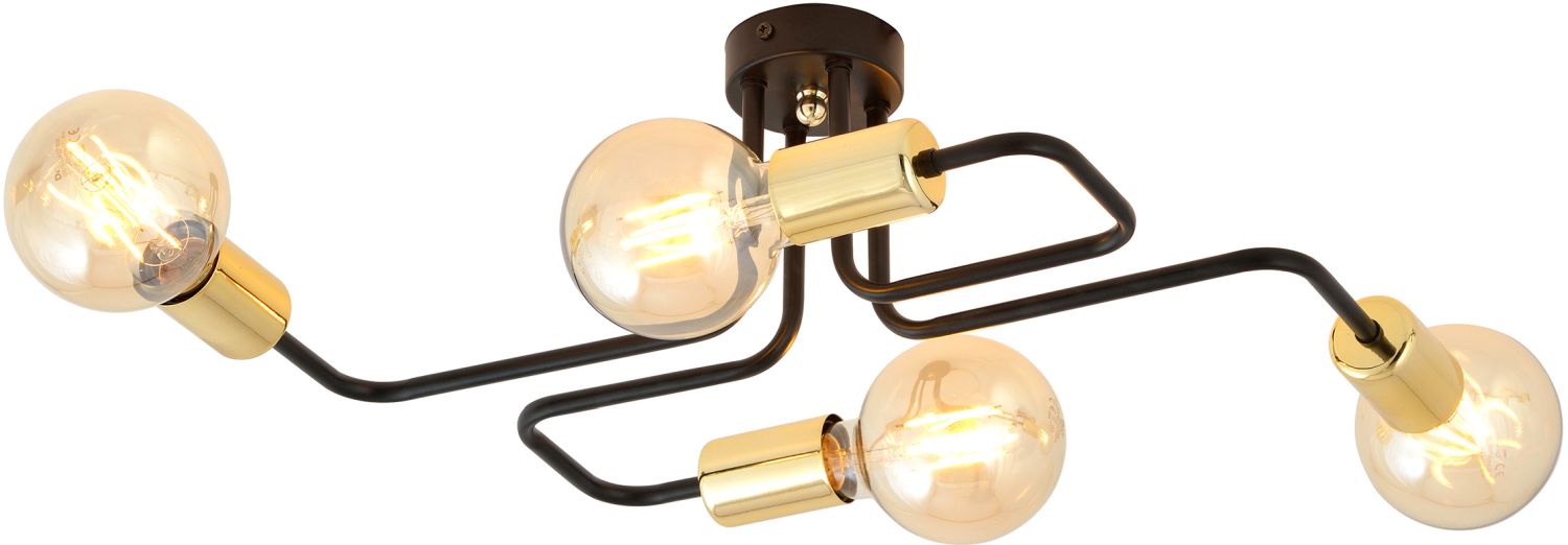 Emibig Veken 4 Gold lampă de tavan 4x15 W negru-auriu 1175/4