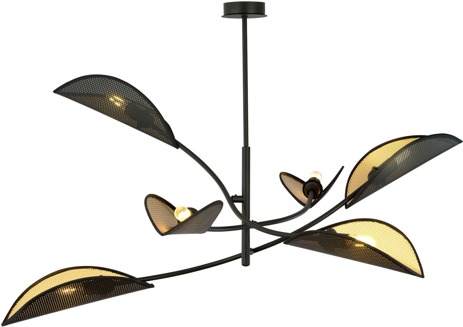 Emibig Lotus lampă de tavan 6x40 W negru-auriu 1106/6