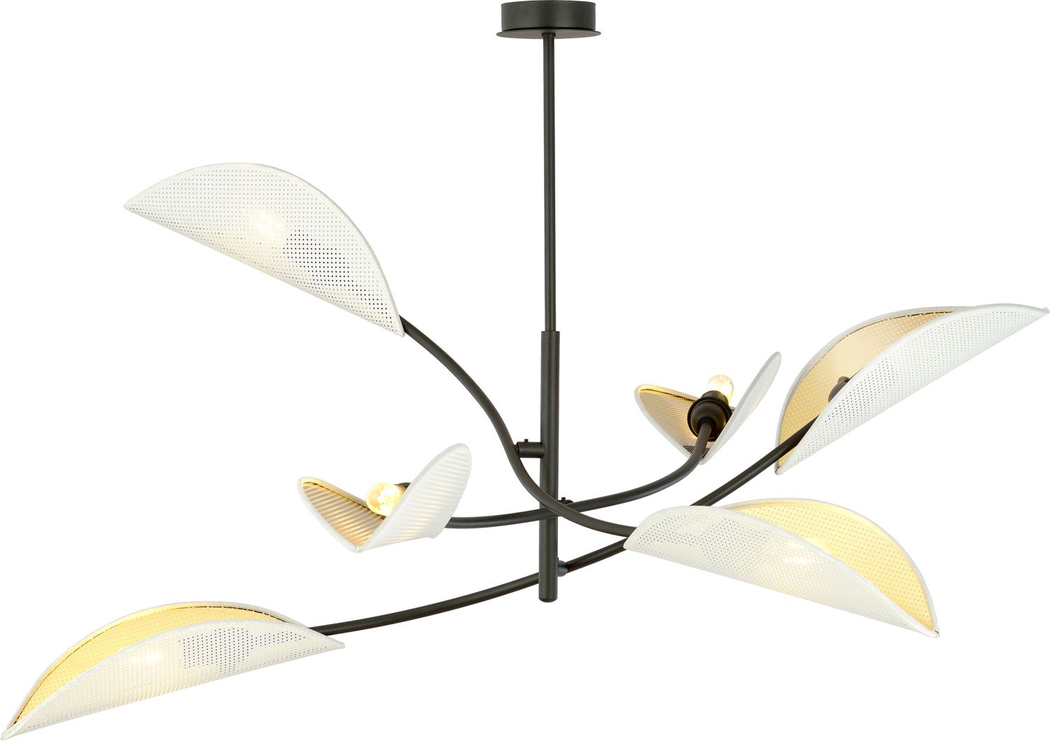 Emibig Lotus lampă de tavan 6x40 W alb-negru-auriu 1107/6