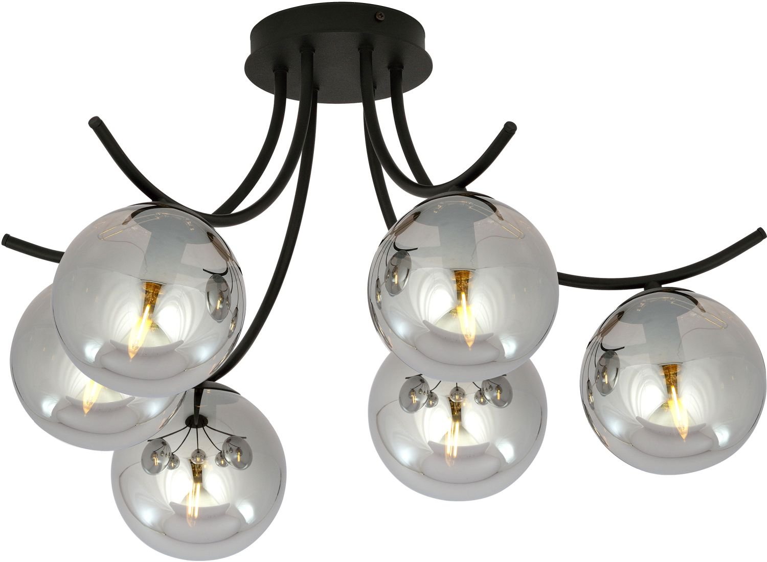 Emibig Boston lampă de tavan 6x40 W negru-grafit 1110/6