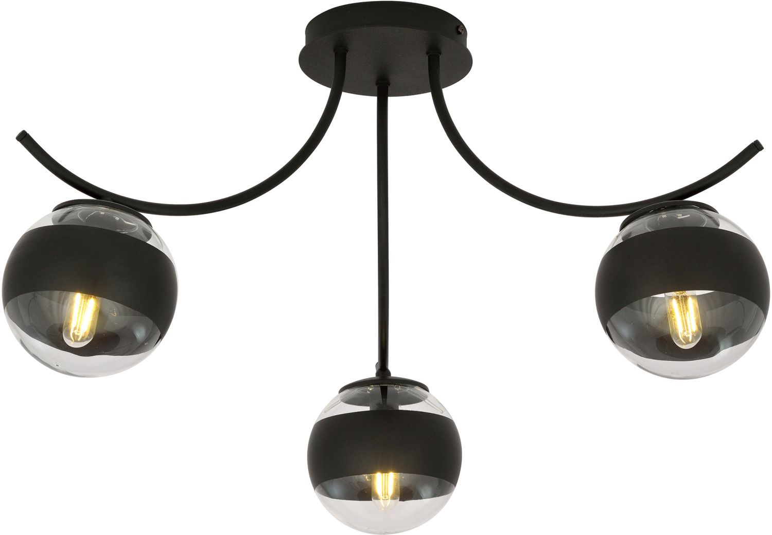 Emibig Boston Stripe lampă de tavan 3x10 W negru-transparent 1111/3