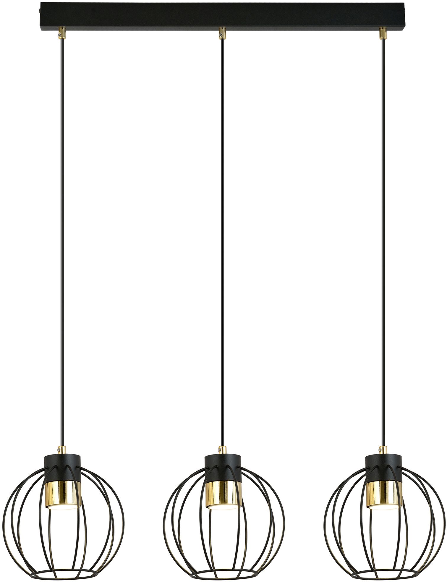 Emibig Ajax lampă suspendată 3x8 W negru-auriu 1200/3