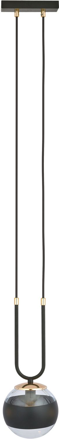 Emibig Glam Stripe lampă suspendată 1x10 W negru-transparent 1113/1