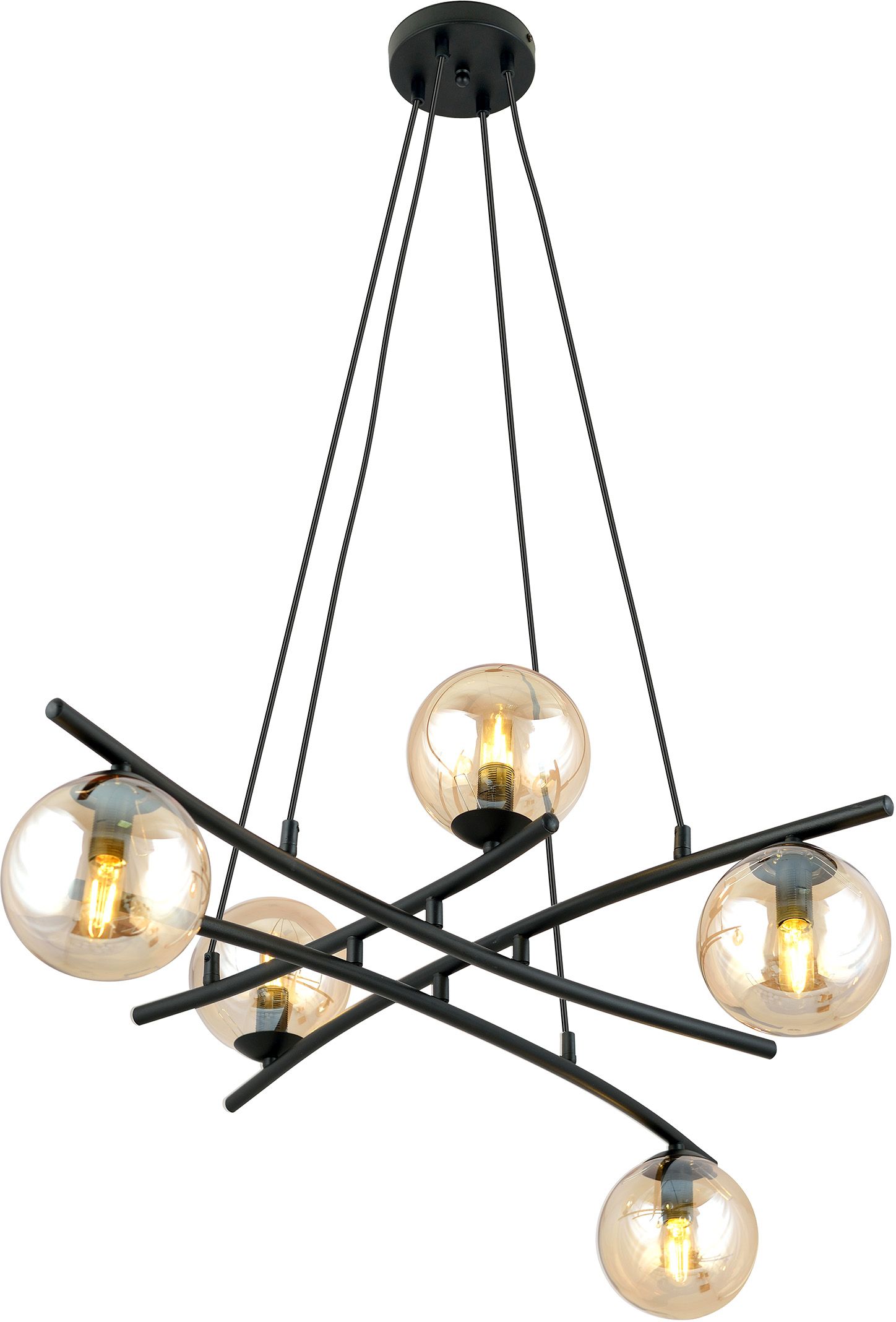 Emibig Essa lampă suspendată 5x10 W negru 1204/5