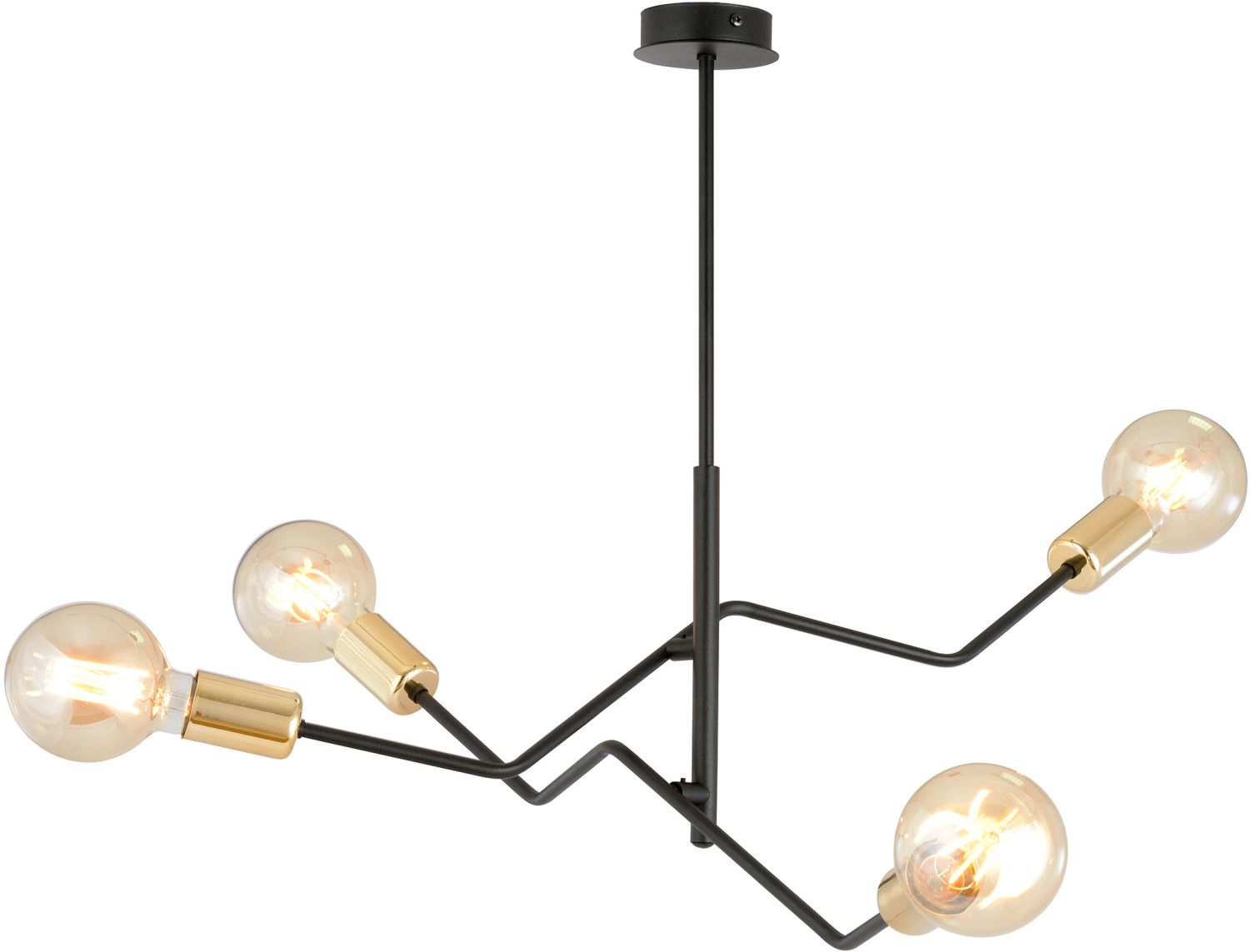 Emibig Bolt lampă de tavan 4x15 W negru-auriu 1125/4