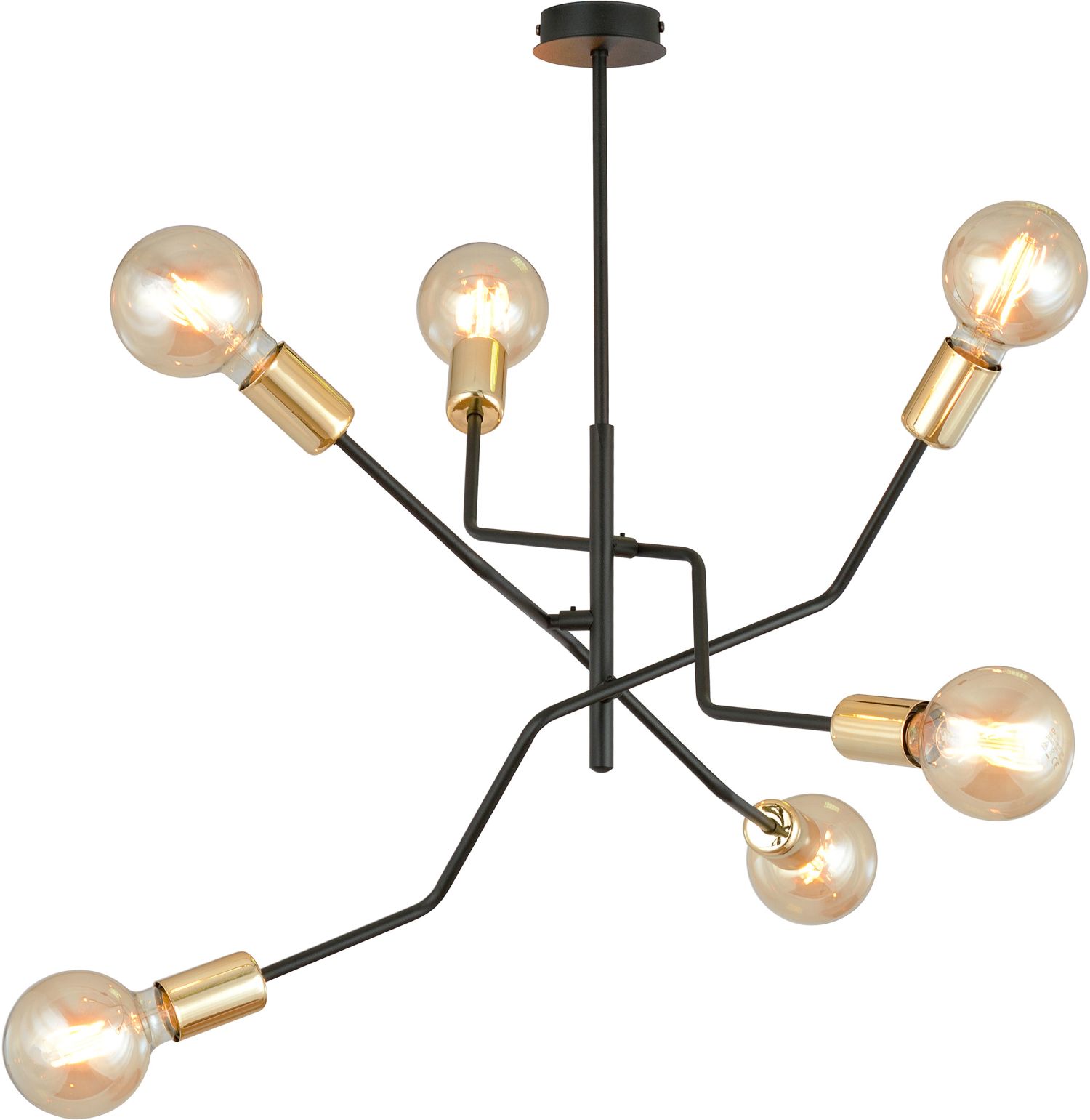 Emibig Bolt lampă de tavan 6x15 W negru-auriu 1125/6