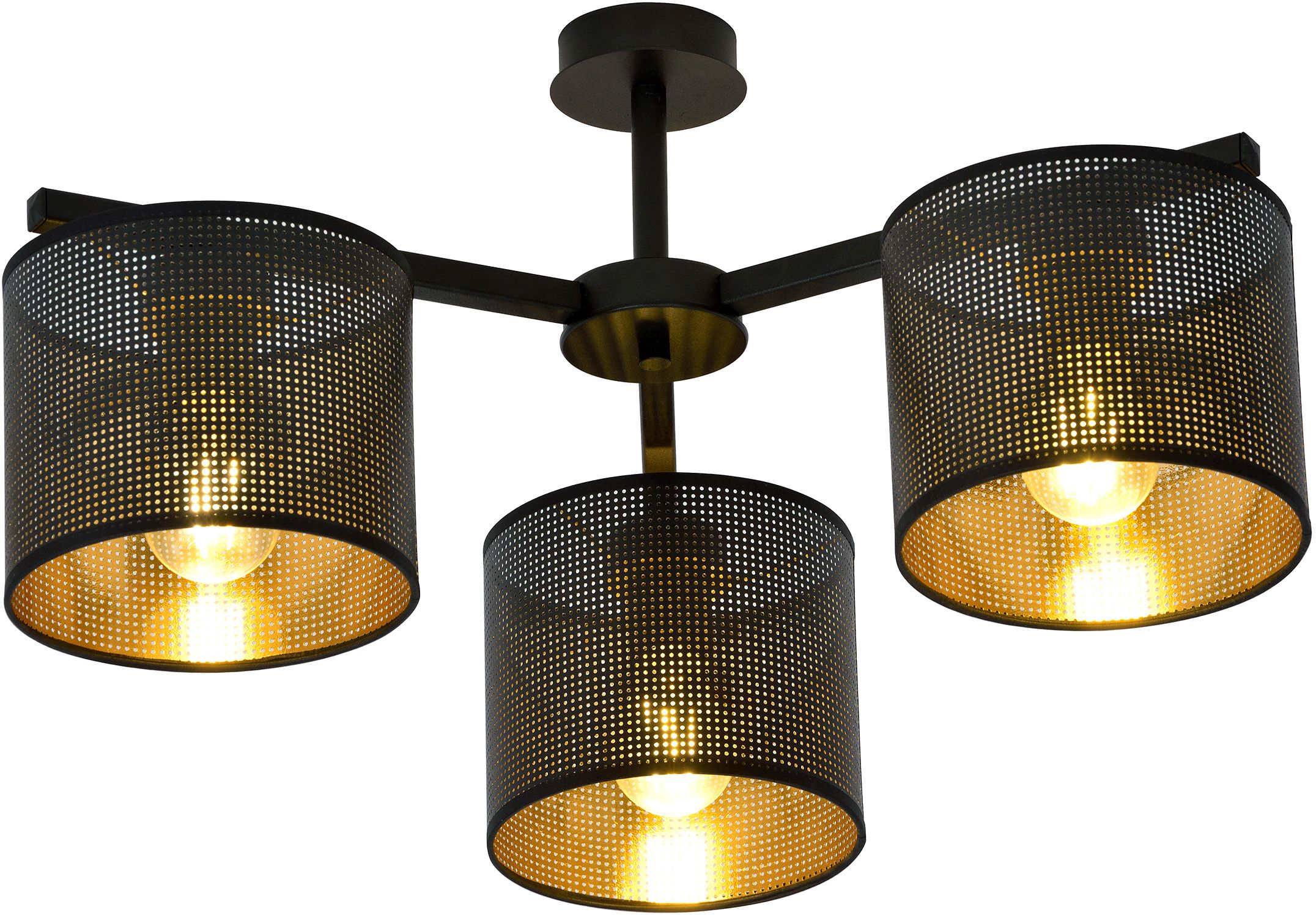 Emibig Jordan lampă de tavan 3x60 W negru-auriu 1144/3