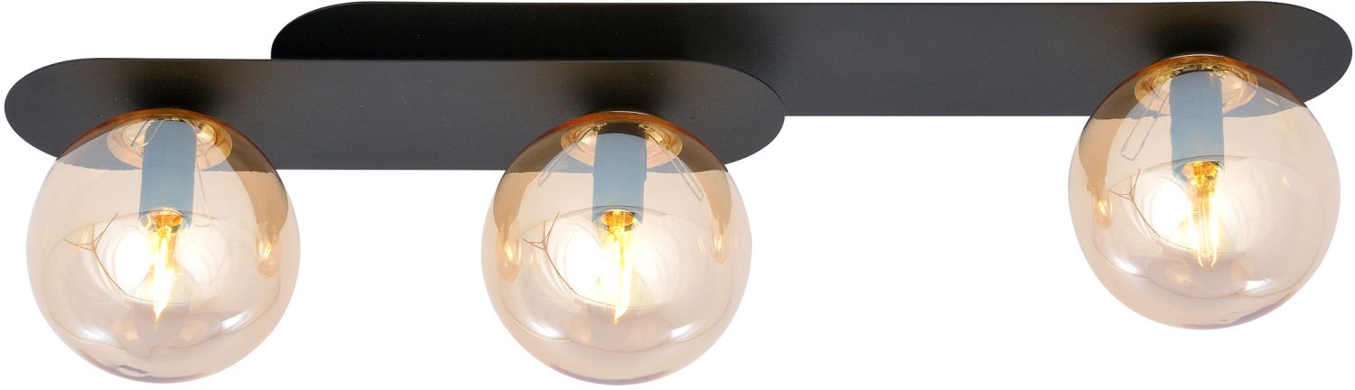 Emibig Plaza lampă de tavan 3x40 W negru-chihlimbar 1120/3