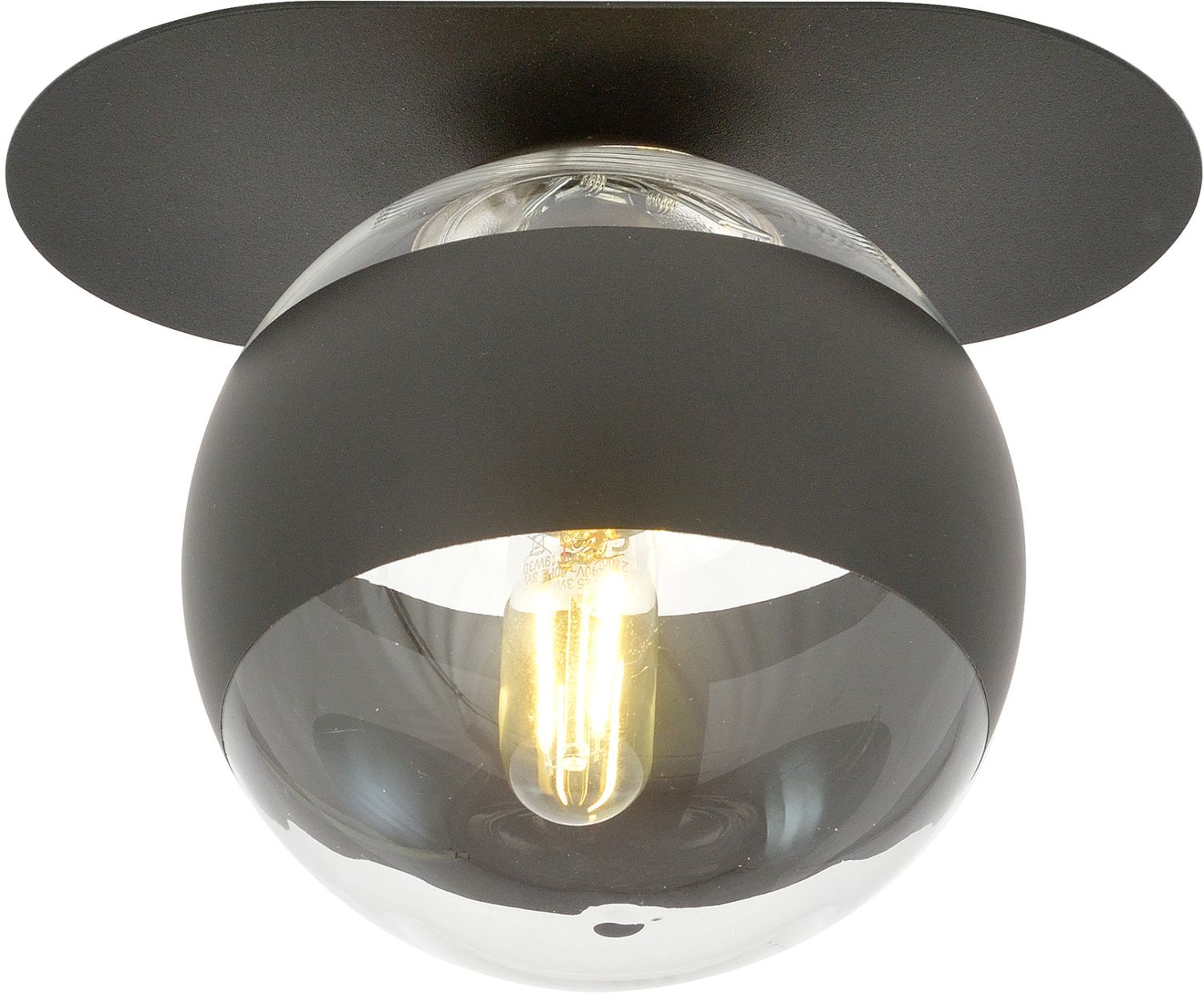 Emibig Plaza Stripe lampă de tavan 1x10 W negru-transparent 1121/1