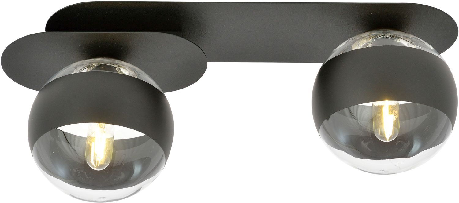 Emibig Plaza Stripe lampă de tavan 2x10 W negru-transparent 1121/2