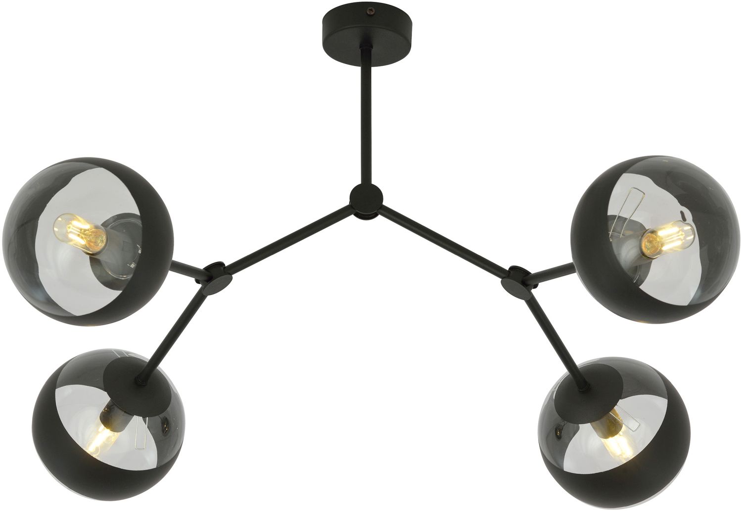 Emibig Space Stripe lampă de tavan 4x10 W negru-transparent 1135/4