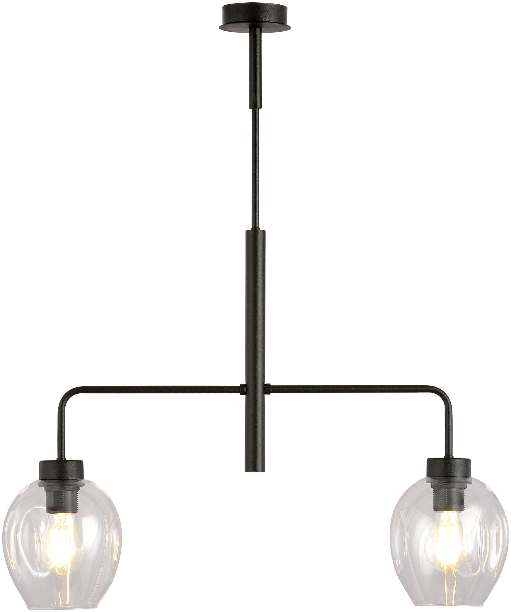 Emibig Lukka lampă de tavan 2x15 W negru-transparent 1164/2