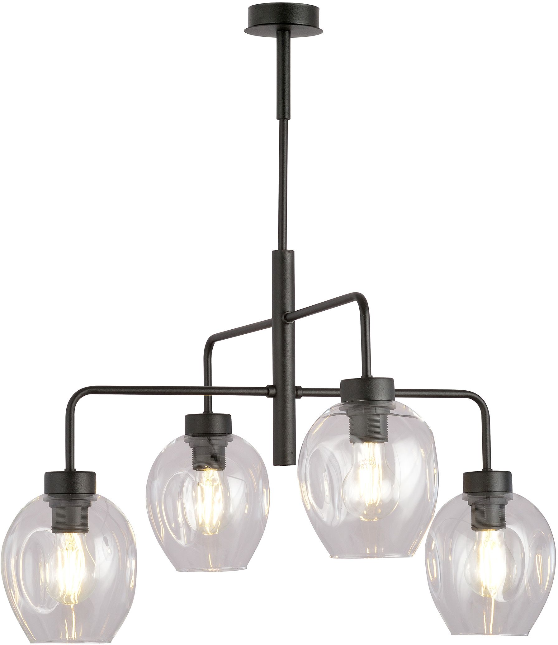 Emibig Lukka lampă de tavan 4x15 W negru-transparent 1164/4