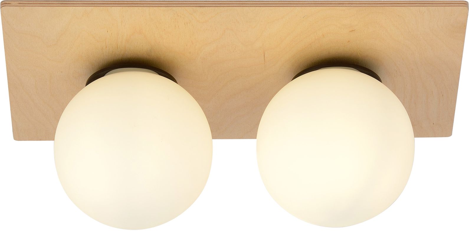 Emibig Kenzo lampă de tavan 2x40 W lemn-opal 1142/2
