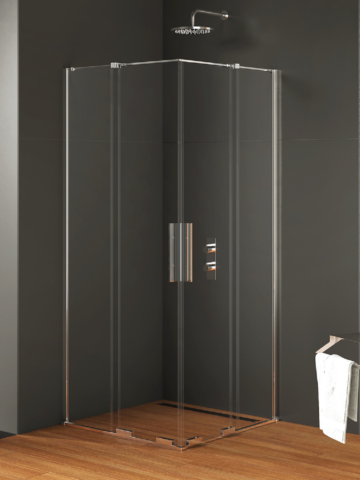 New Trendy Smart cabină de duș 90x90 cm pătrat crom luciu/sticlă transparentă EXK-4060