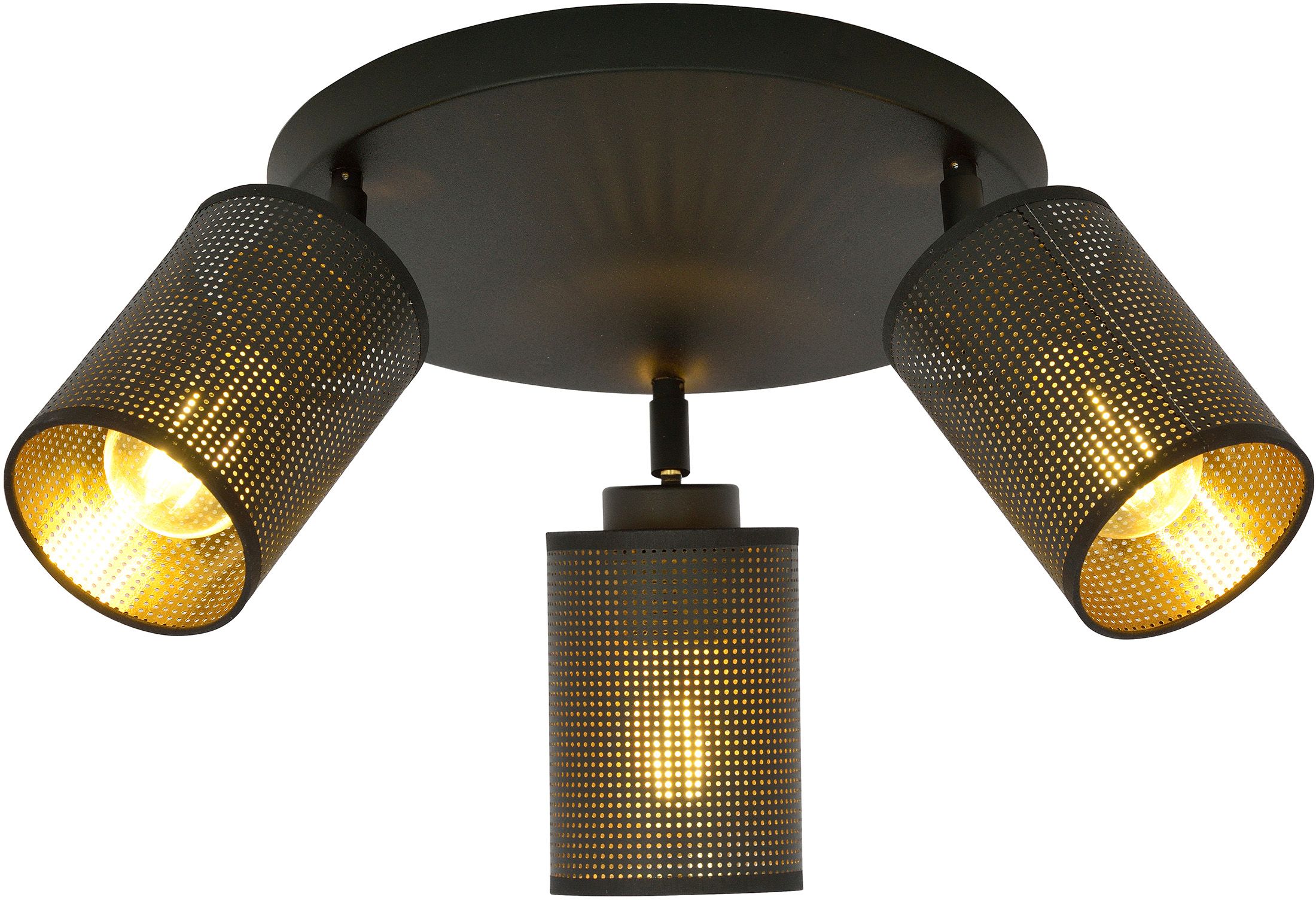Emibig Bronx lampă de tavan 3x15 W negru-auriu 1152/4PREM