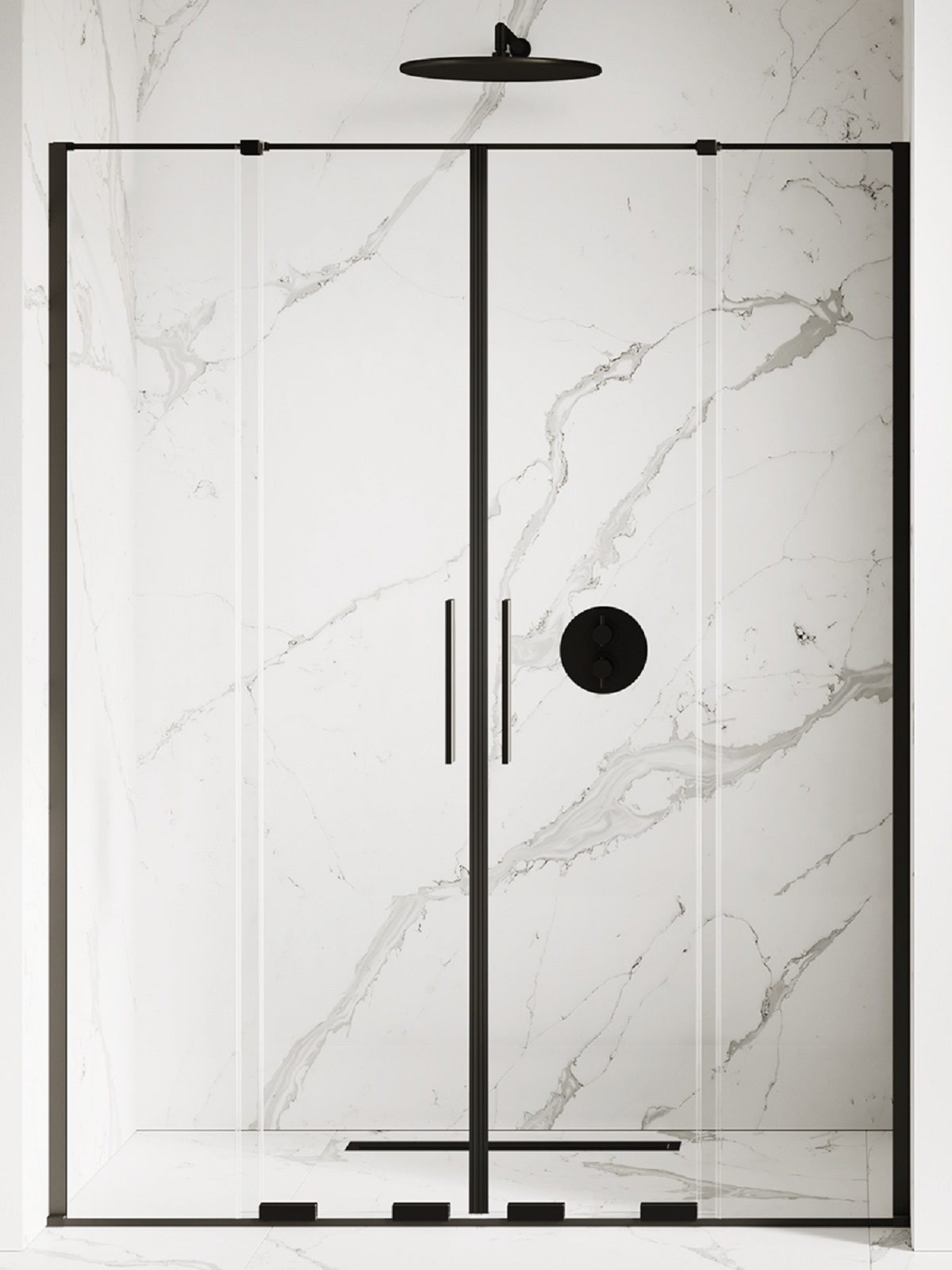 New Trendy Smart Black uși de duș 140 cm culisantă negru mat/sticlă transparentă EXK-4119