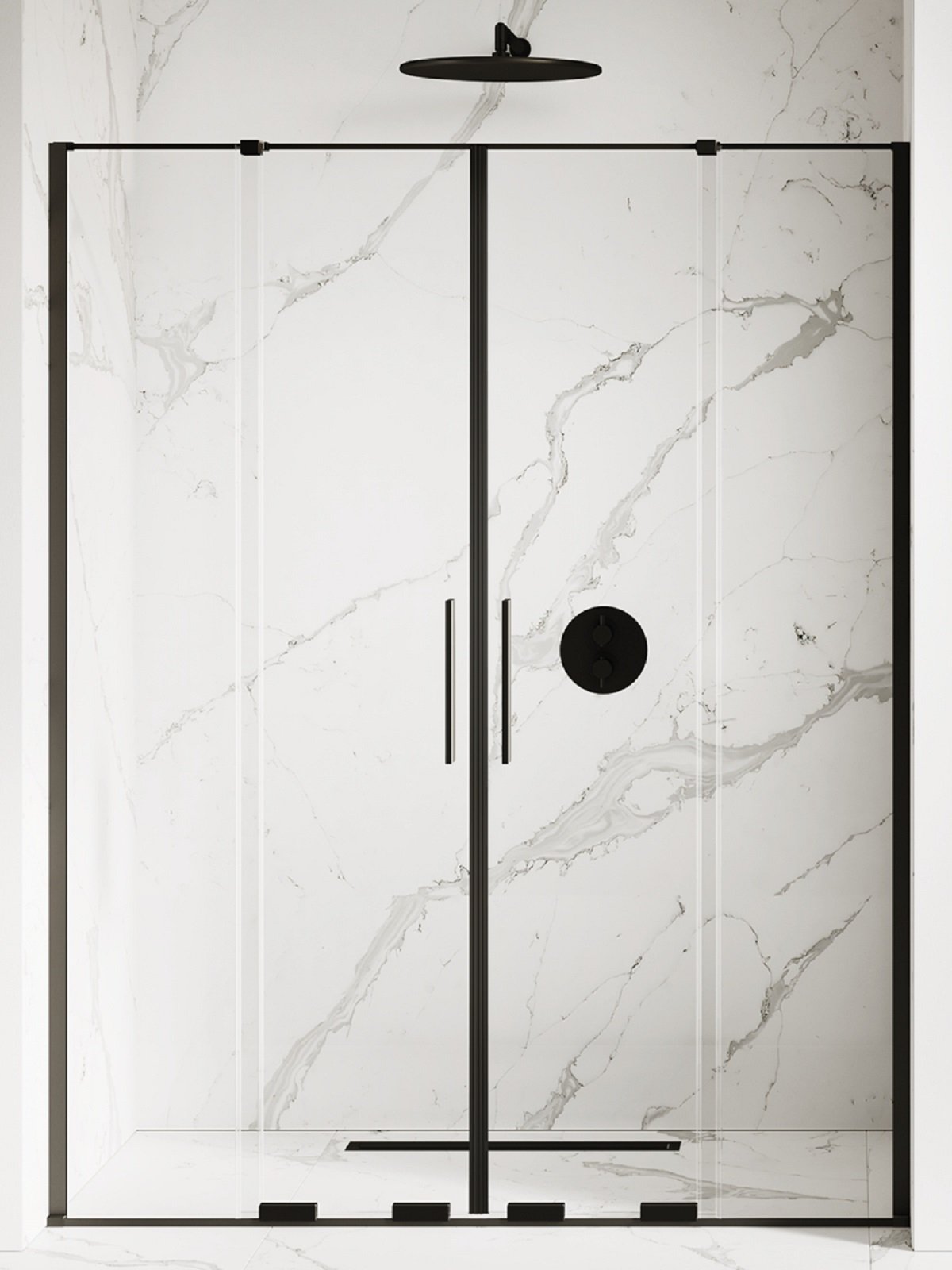 New Trendy Smart Black uși de duș 160 cm culisantă negru mat/sticlă transparentă EXK-4121