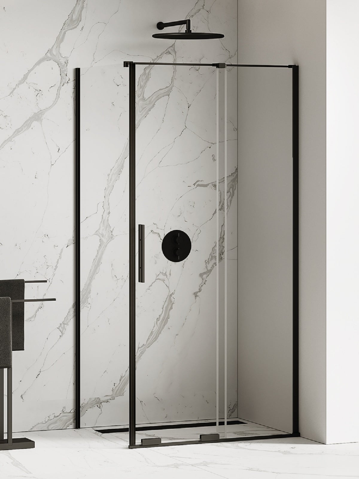 New Trendy Smart Black cabină de duș 150x90 cm dreptunghiular negru semi lucios/sticlă transparentă EXK-4150
