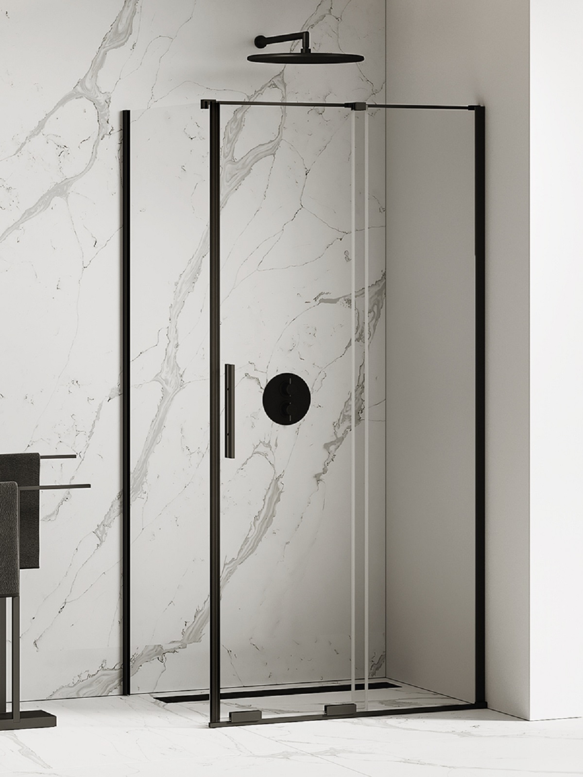 New Trendy Smart Black cabină de duș 150x100 cm dreptunghiular negru semi lucios/sticlă transparentă EXK-4151