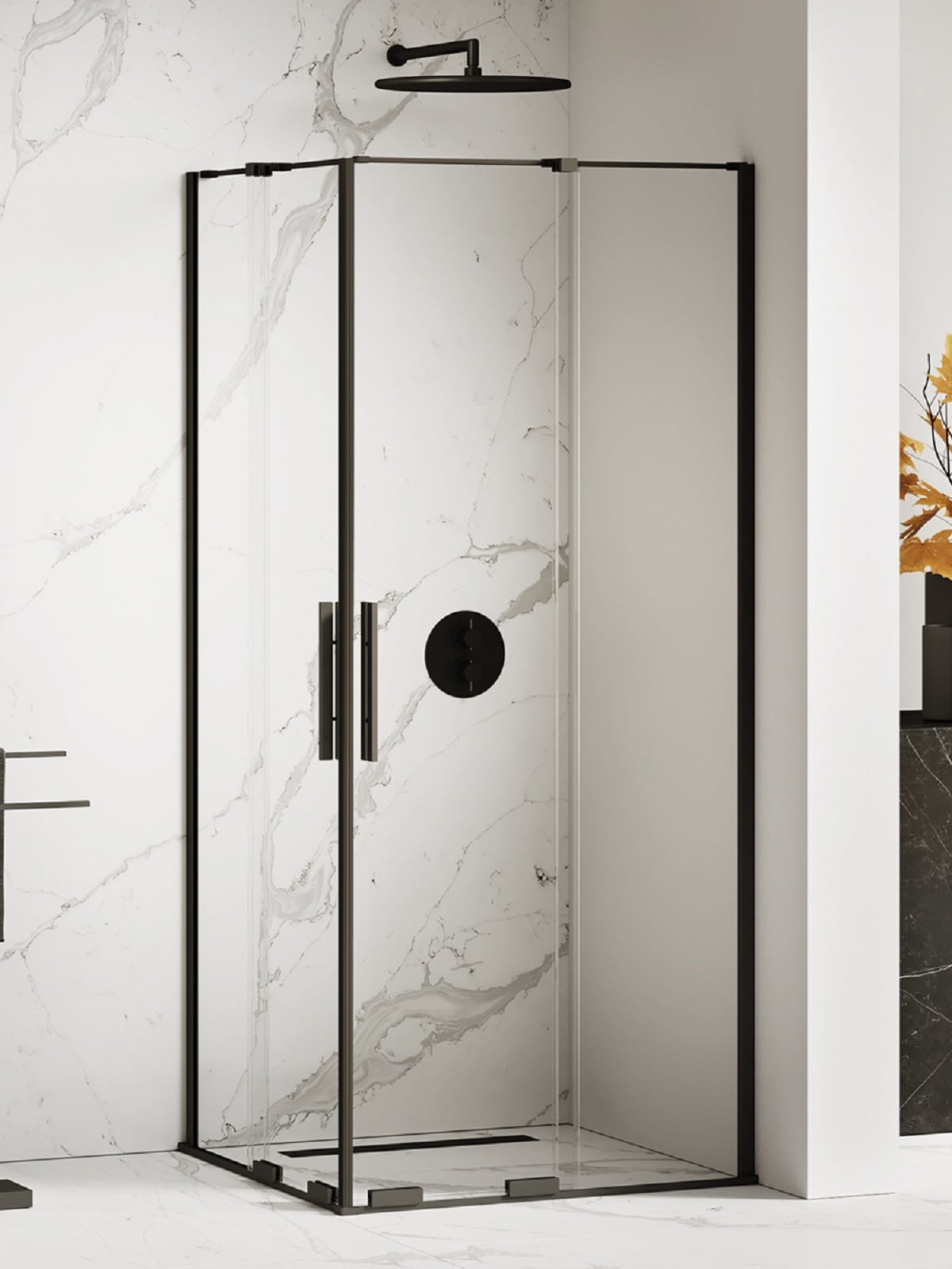 New Trendy Smart Black cabină de duș 110x80 cm dreptunghiular negru mat/sticlă transparentă EXK-4162