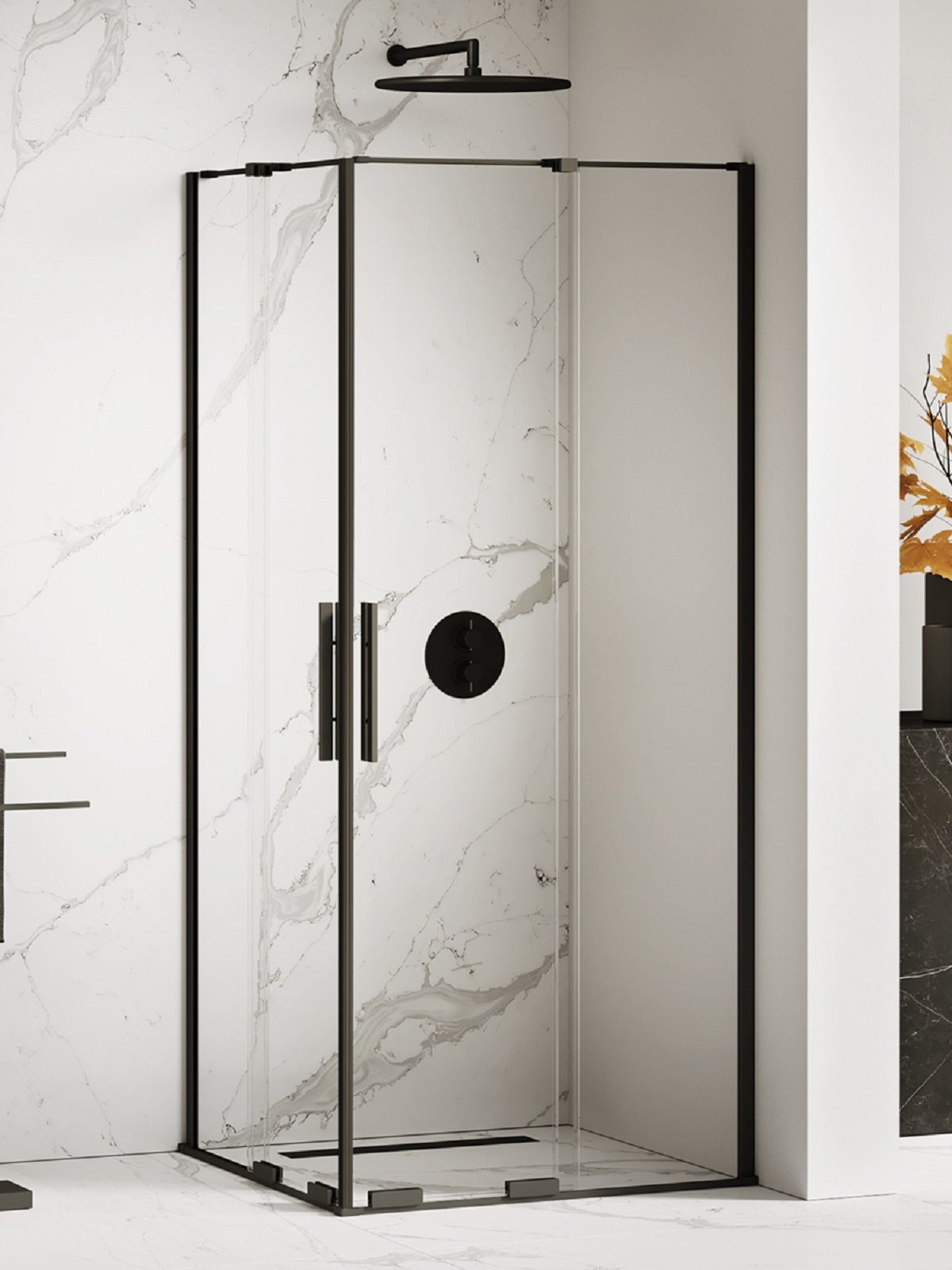 New Trendy Smart Black cabină de duș 110x100 cm dreptunghiular negru mat/sticlă transparentă EXK-4169