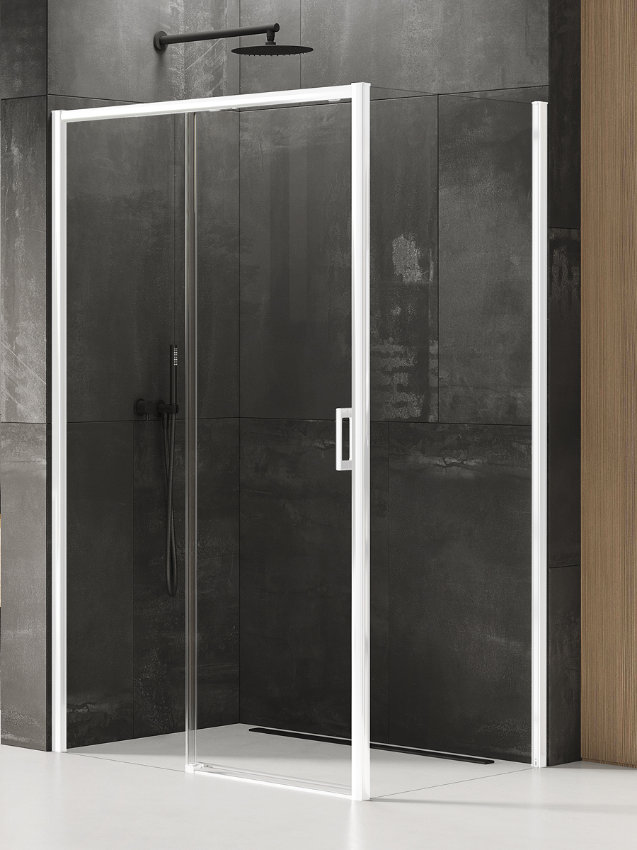 New Trendy Prime White cabină de duș 130x90 cm dreptunghiular alb mat/sticlă transparentă D-0406A/D-0220B
