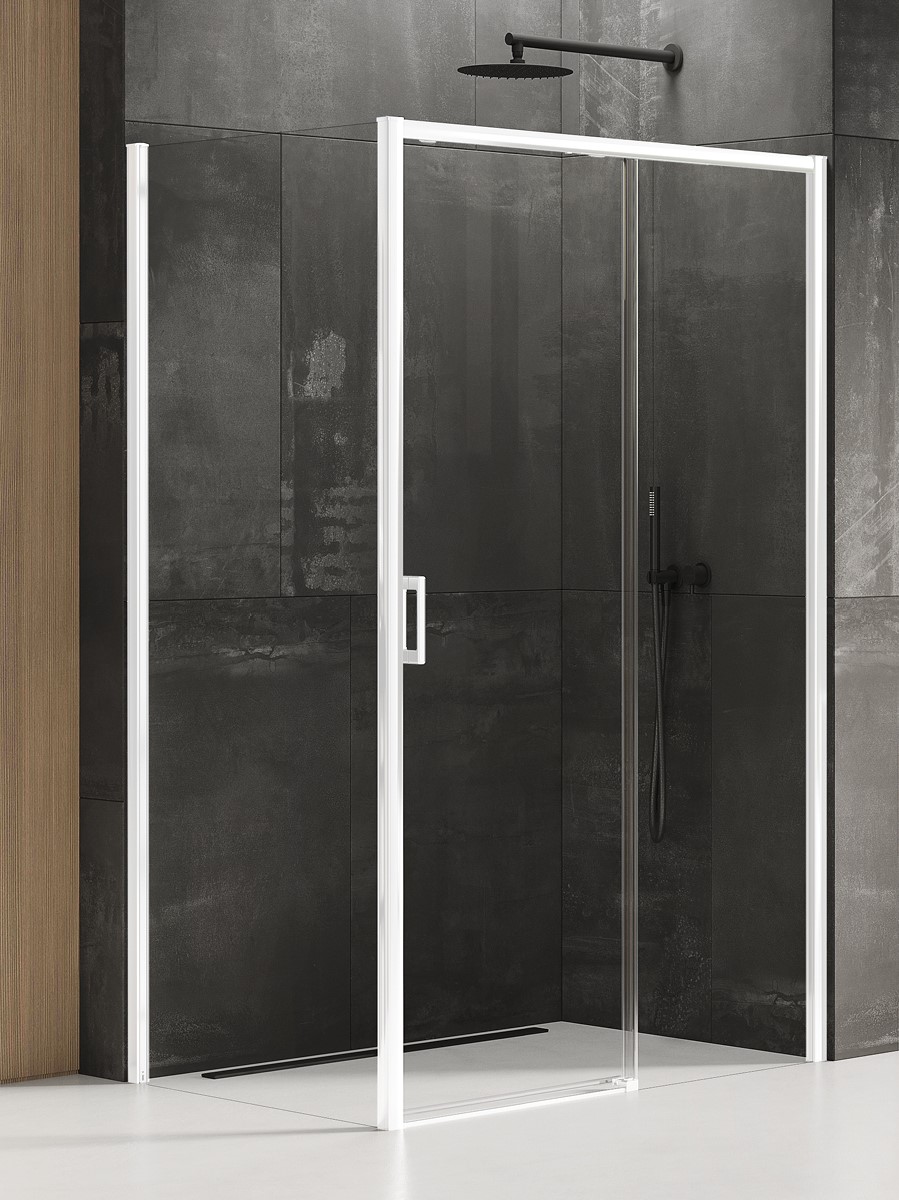 New Trendy Prime White cabină de duș 150x100 cm dreptunghiular alb mat/sticlă transparentă D-0411A/D-0221B