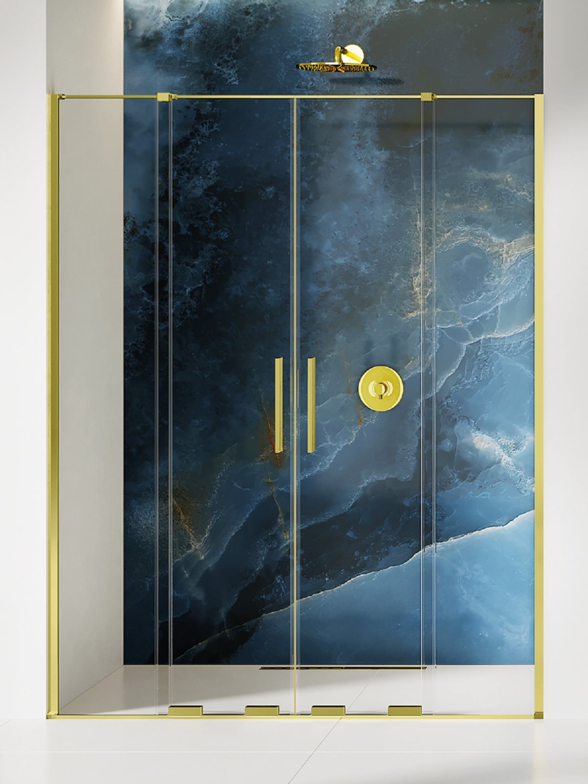New Trendy Smart Light Gold uși de duș 180 cm culisantă auriu luciu/sticlă transparentă EXK-4227