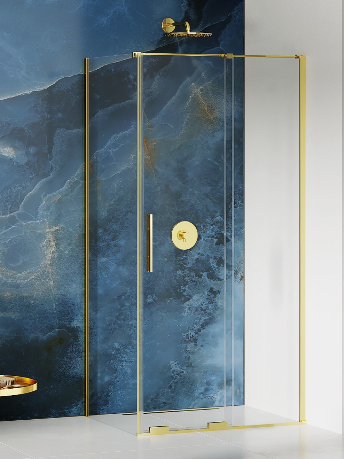 New Trendy Smart Light Gold cabină de duș 110x100 cm dreptunghiular auriu luciu/sticlă transparentă EXK-4235