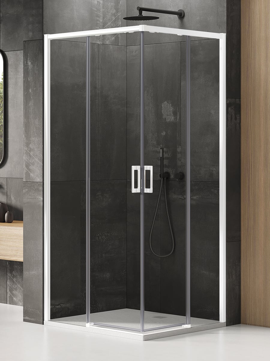 New Trendy Prime White cabină de duș 110x70 cm dreptunghiular alb mat/sticlă transparentă D-0402A/D-0395A