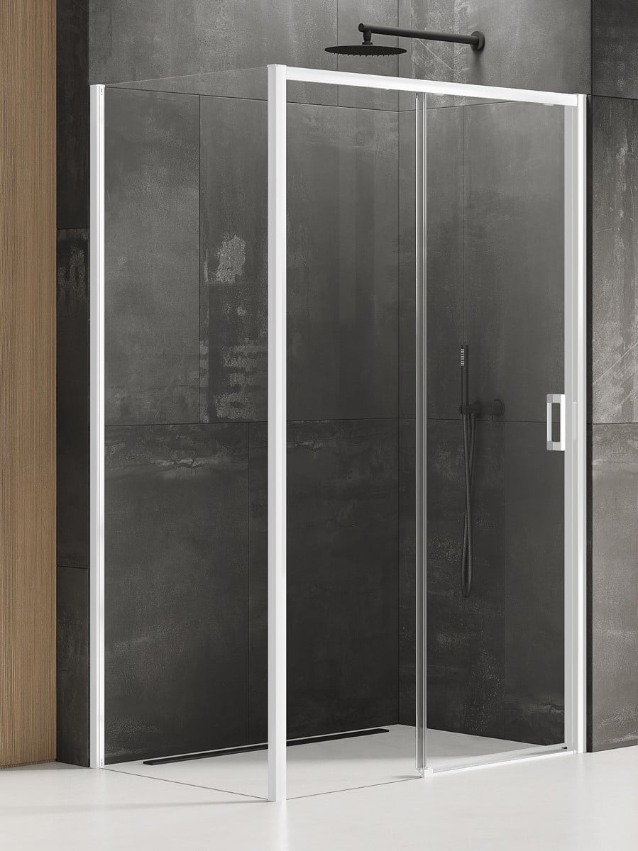 New Trendy Prime White cabină de duș 120x100 cm dreptunghiular alb mat/sticlă transparentă K-1367