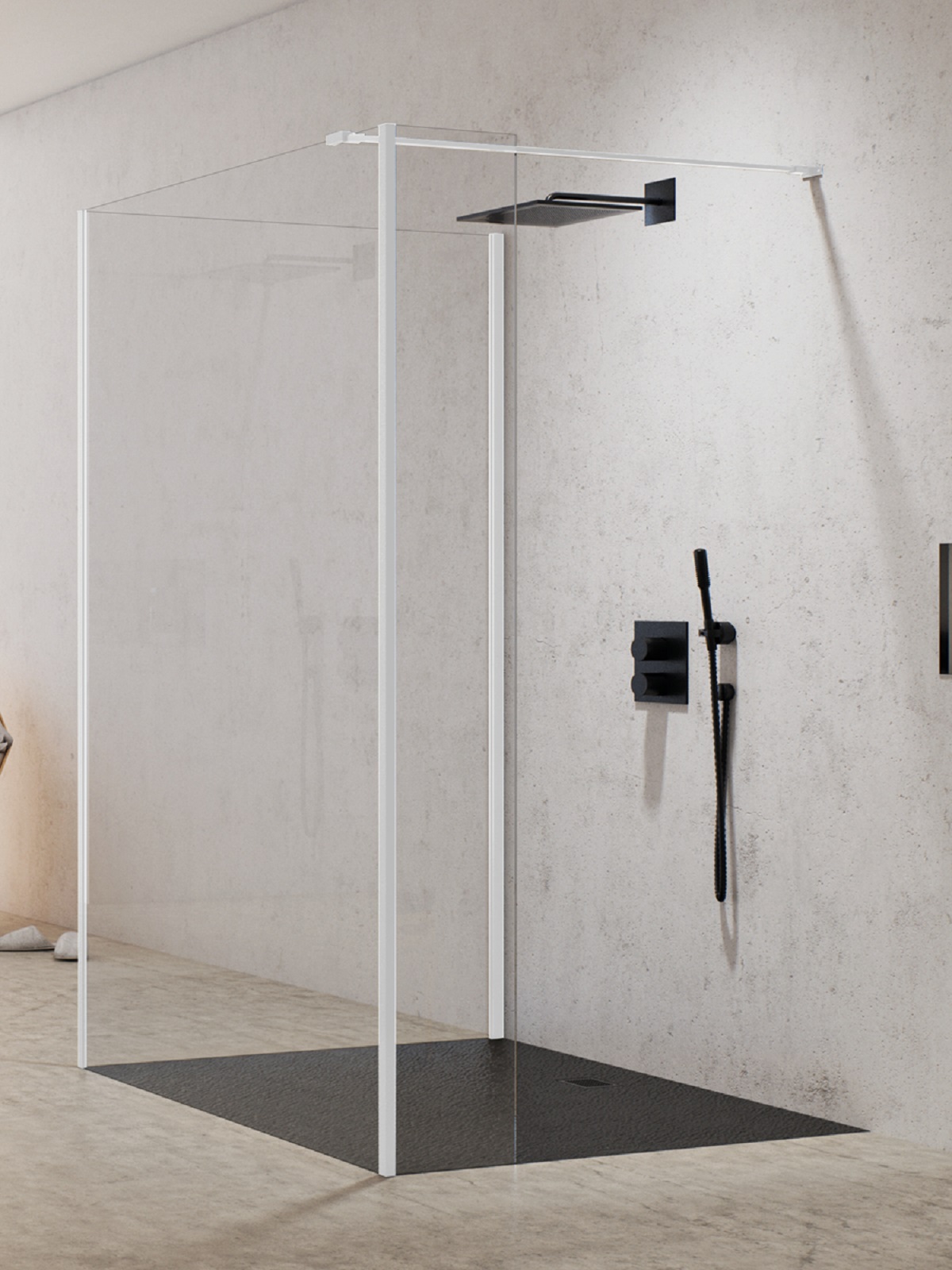 New Trendy New Modus White perete cabină de duș walk-in 110 cm alb mat/sticla transparentă EXK-2265