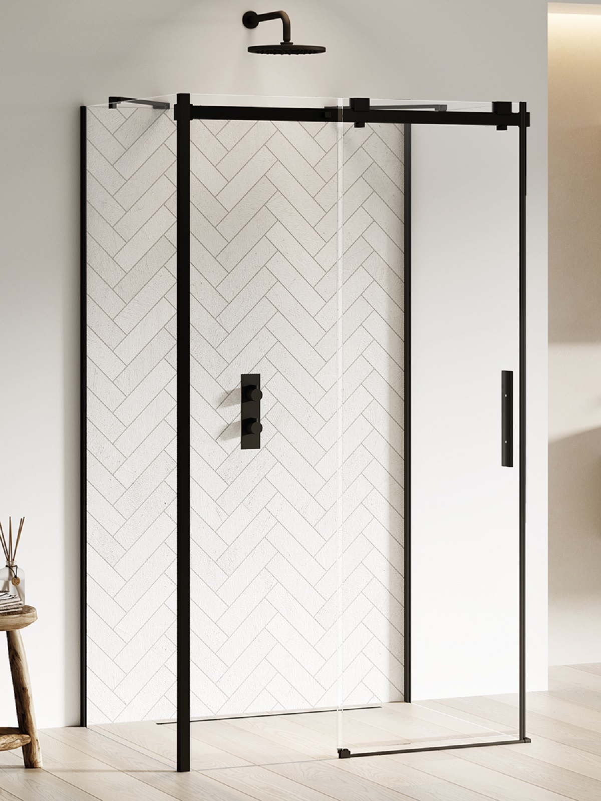 New Trendy Softi Black cabină de duș 120x80 cm dreptunghiular negru semi lucios/sticlă transparentă EXK-3996