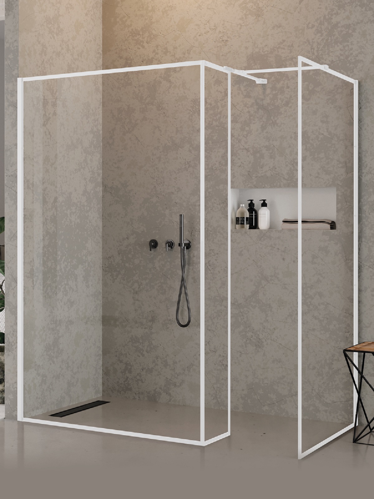 New Trendy New Modus White perete cabină de duș walk-in 100 cm alb mat/sticla transparentă EXK-2285