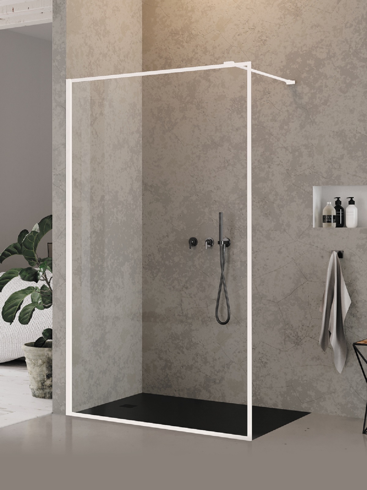 New Trendy New Modus White perete cabină de duș walk-in 70 cm alb mat/sticla transparentă EXK-2221
