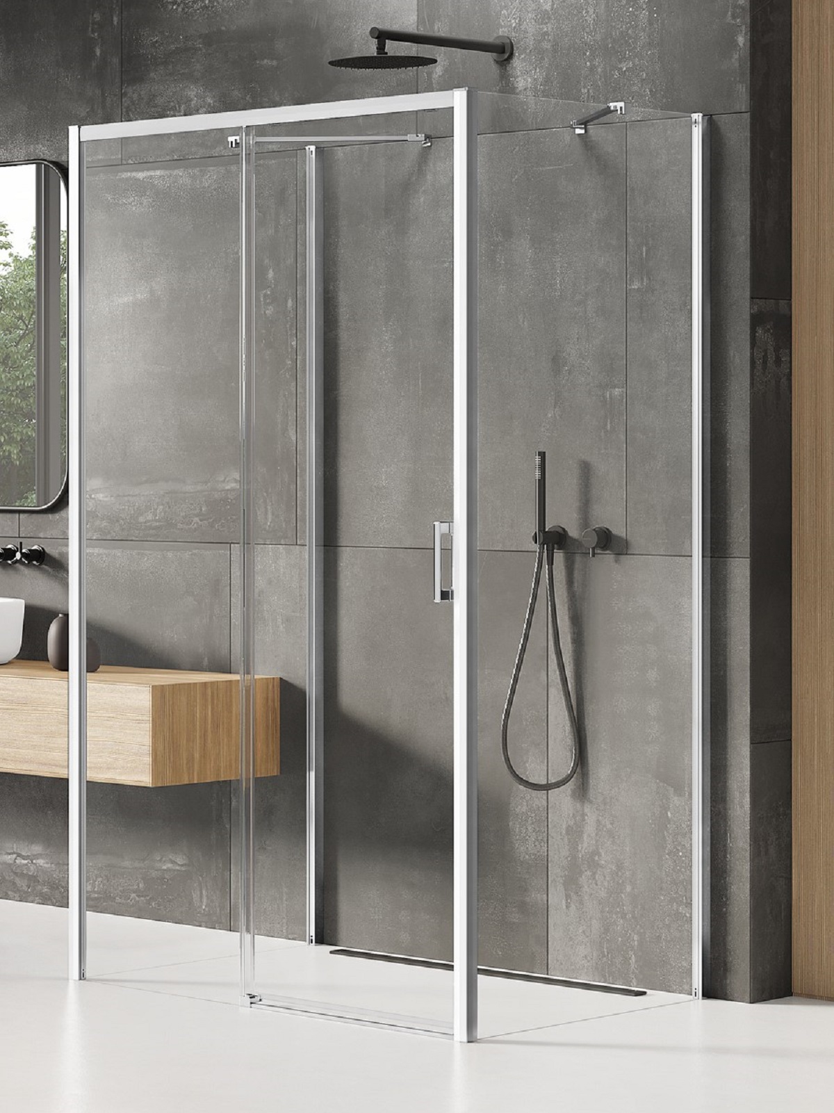 New Trendy Prime cabină de duș 160x90 cm dreptunghiular crom luciu/sticlă transparentă K-0838