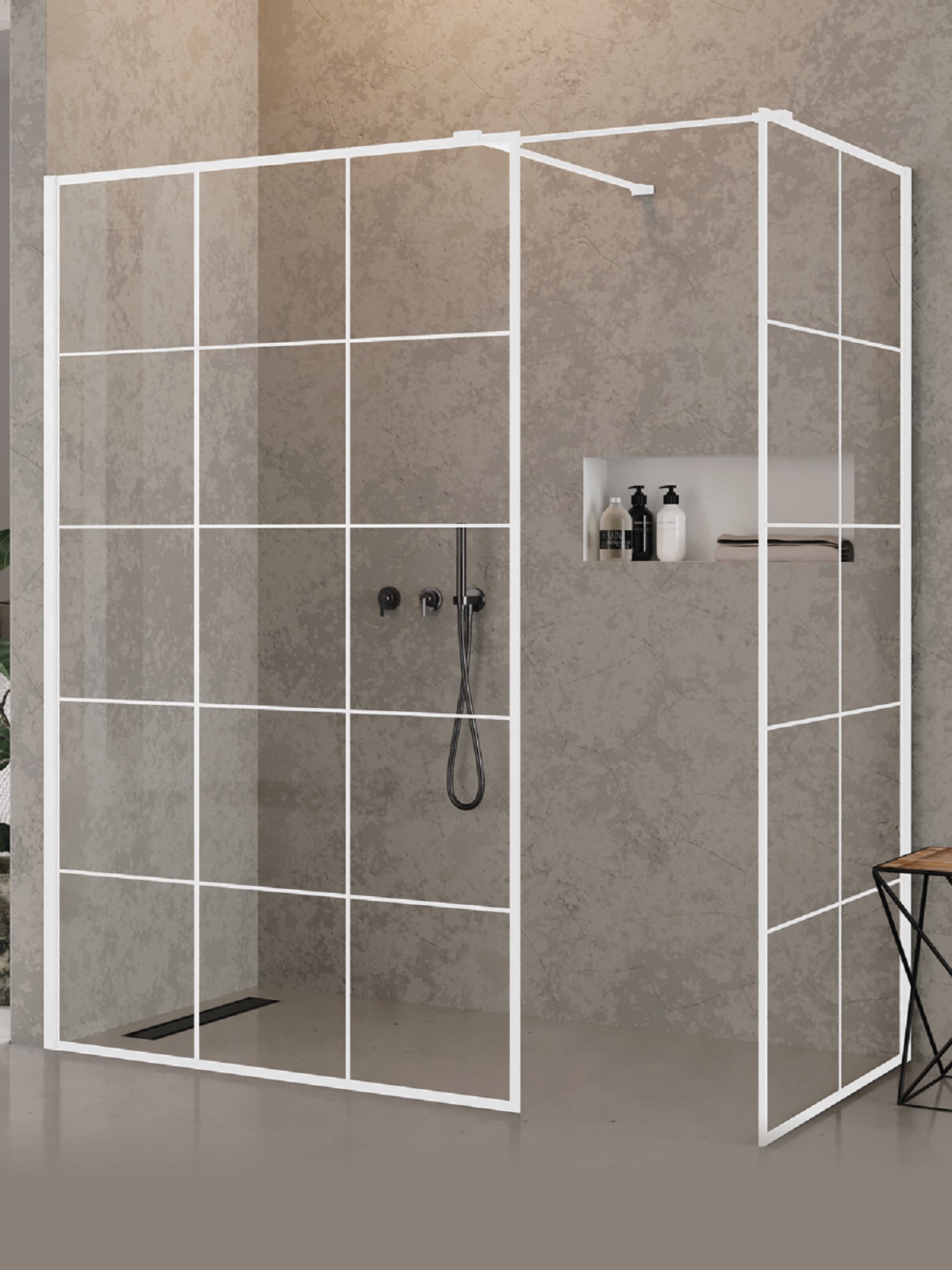 New Trendy New Modus White cabină de duș walk-in 170x120 cm dreptunghiular EXK-2315