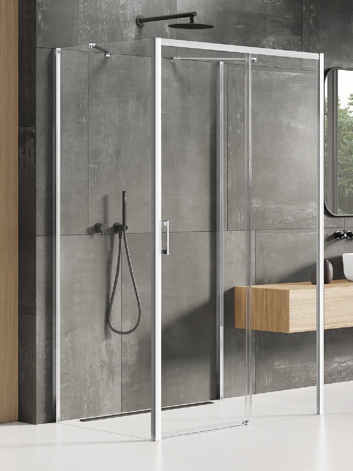 New Trendy Prime cabină de duș 130x100 cm dreptunghiular crom luciu/sticlă transparentă K-0855