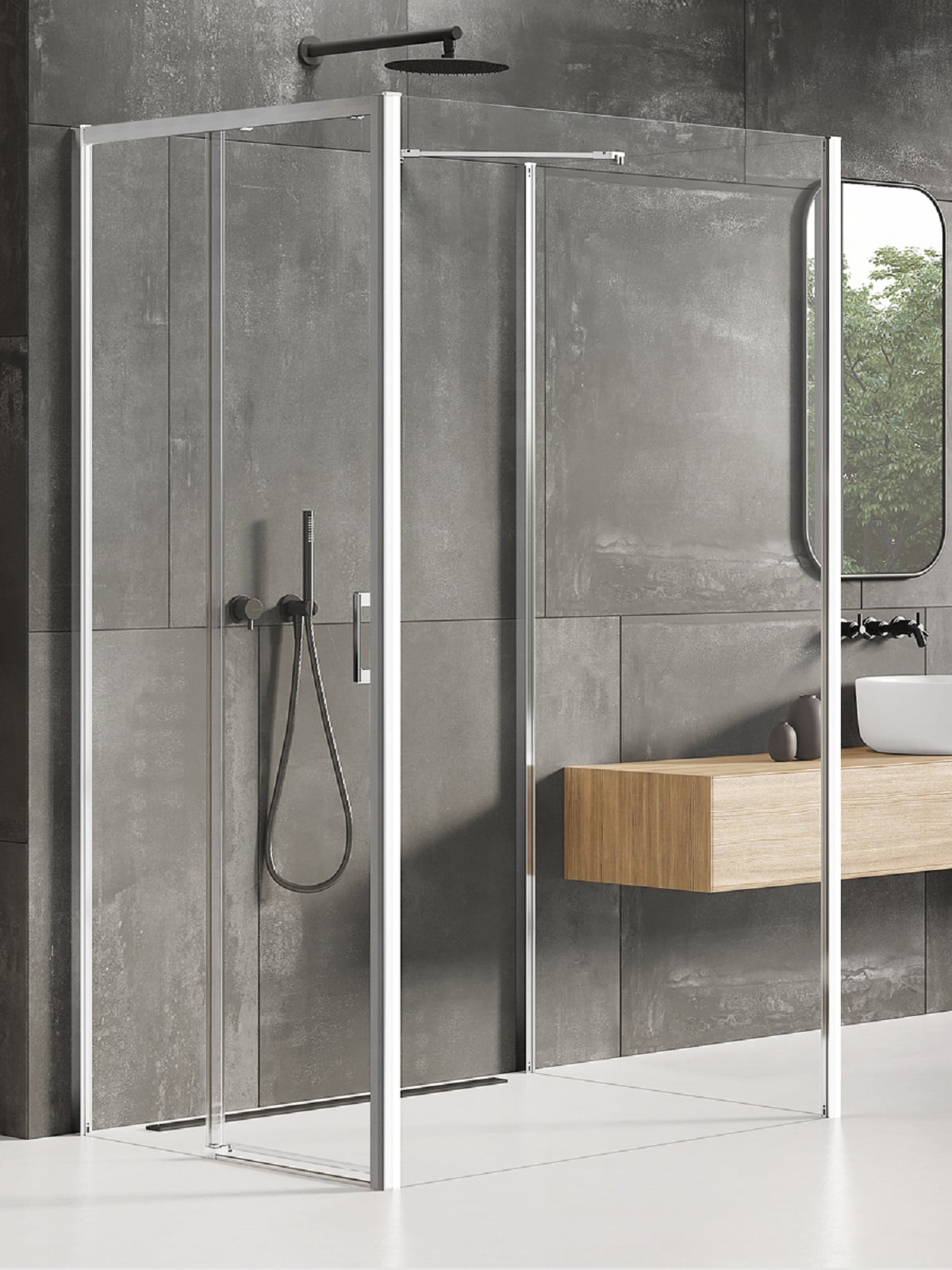 New Trendy Prime cabină de duș 120x110 cm dreptunghiular crom luciu/sticlă transparentă K-1580