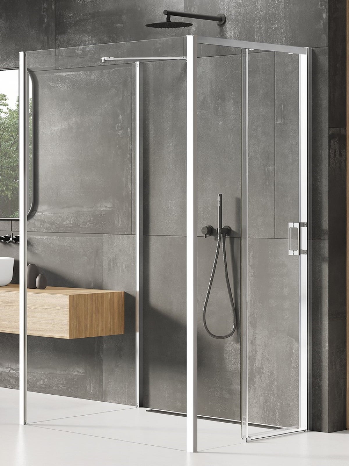 New Trendy Prime cabină de duș 120x100 cm dreptunghiular crom luciu/sticlă transparentă K-1589