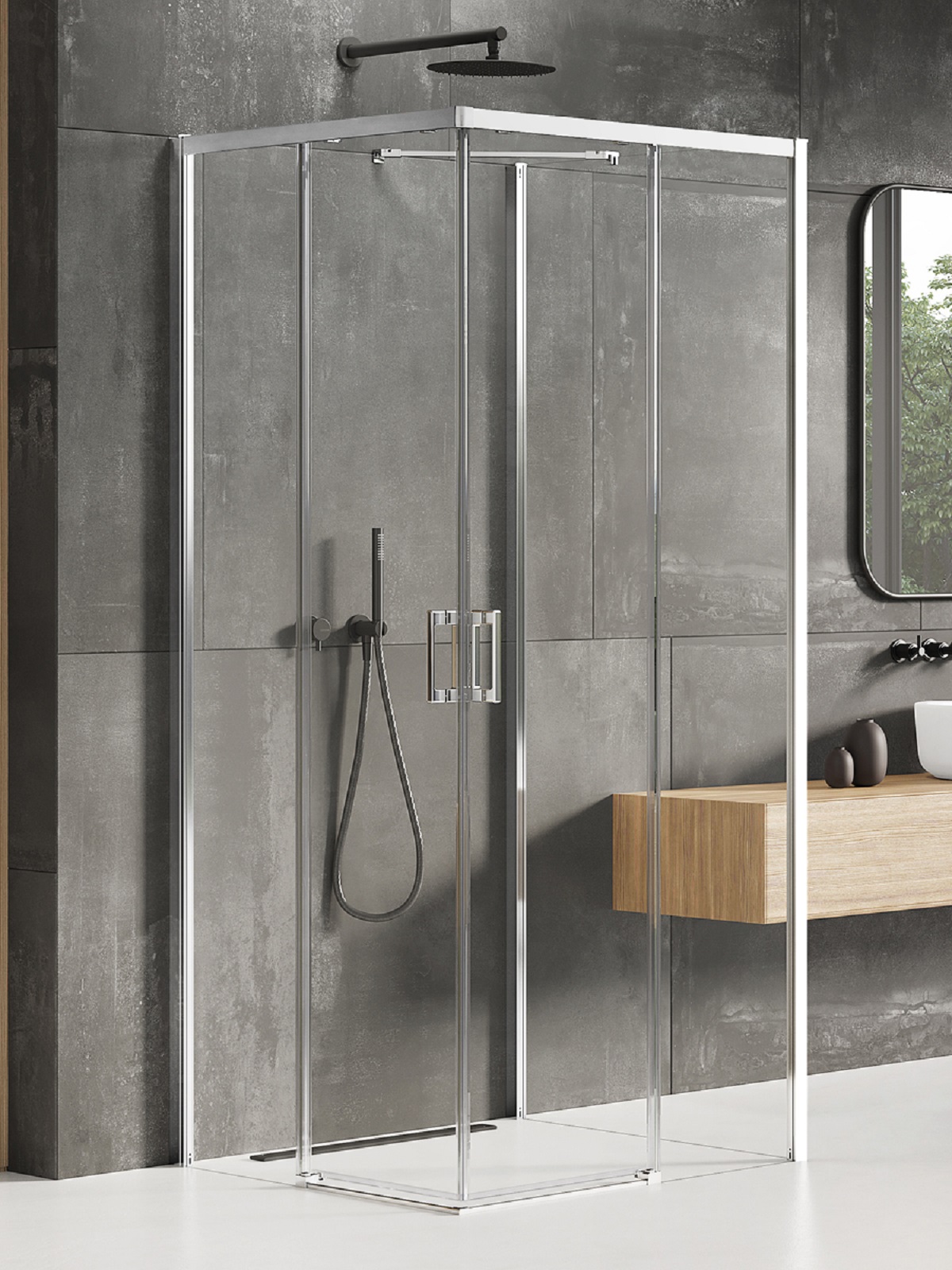 New Trendy Prime cabină de duș 80x70 cm dreptunghiular crom luciu/sticlă transparentă K-0896