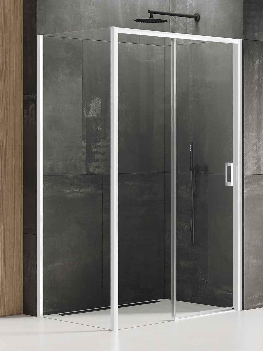 New Trendy Prime White cabină de duș 140x80 cm dreptunghiular alb mat/sticlă transparentă K-1373
