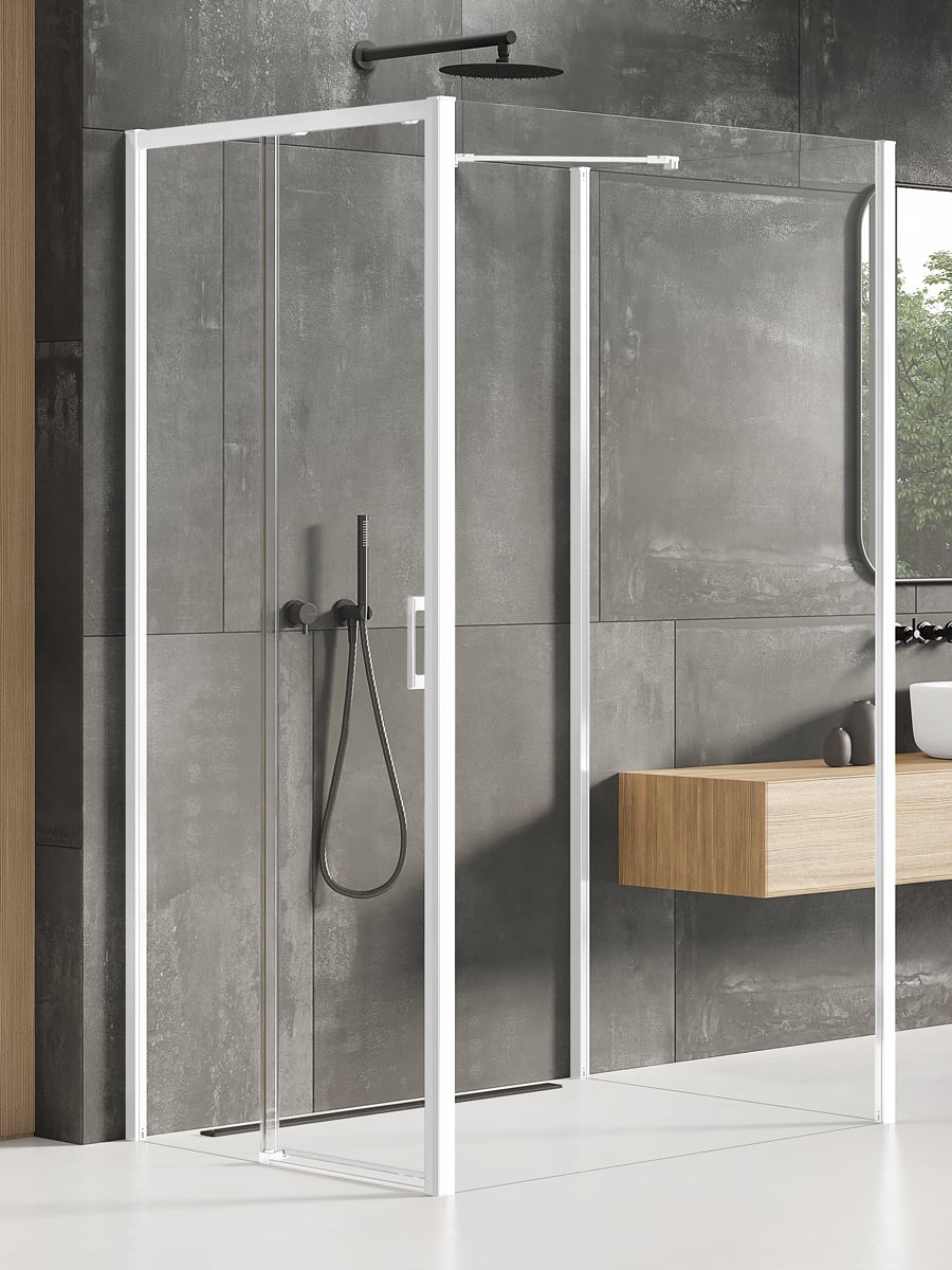 New Trendy Prime White cabină de duș 110x100 cm dreptunghiular alb mat/sticlă transparentă K-1564