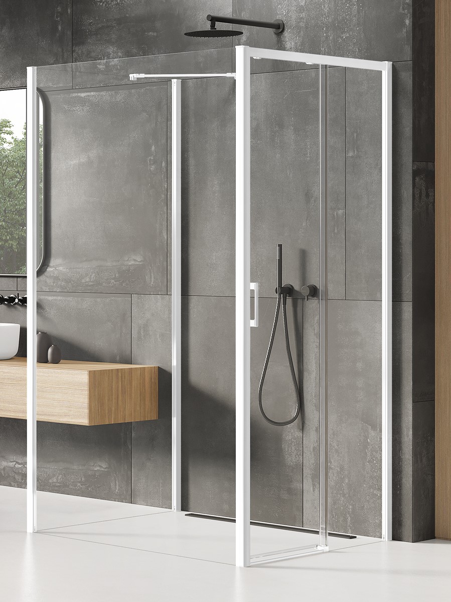 New Trendy Prime White cabină de duș 120x100 cm dreptunghiular alb mat/sticlă transparentă K-1083